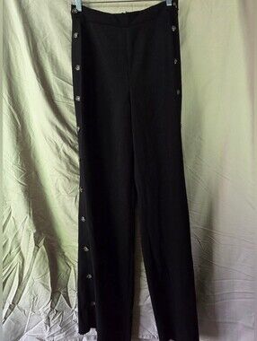Express Black Side-Button Wide Leg Pants